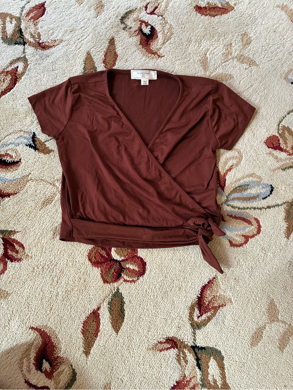 No Comment BrownWrap Crop Top